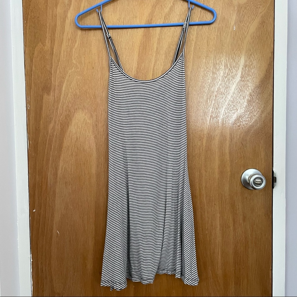 Brandy Melville Spaghetti Strap Striped Mini Dress